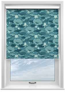 Lotus, Teal - Twist&Fit Roller Blind